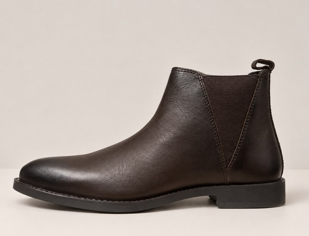 Dark Brown Leather Ankle Boots